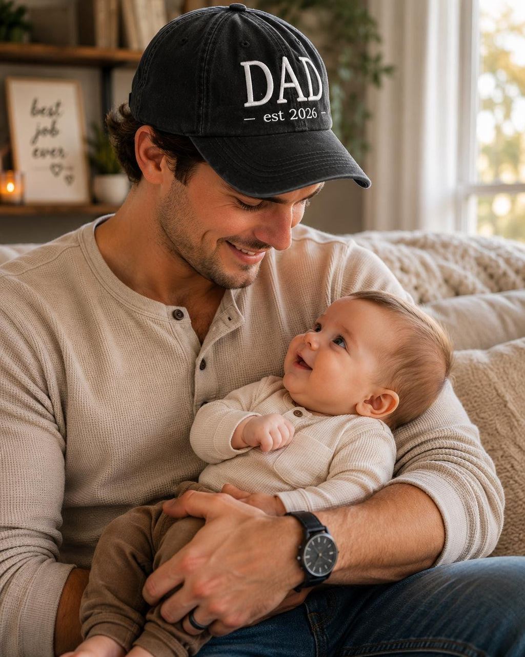 Embroidered New Dad Hat – Dad Est. 2026 Cap
