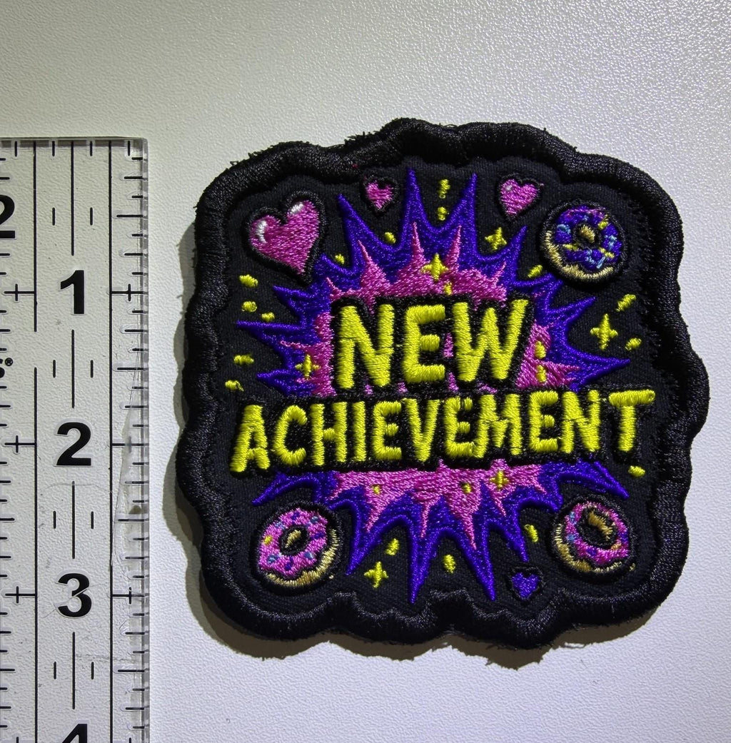 New Achievement Embroidered Patch, Dungeon Crawler Carl Inspired, Gamer Badge, Backpack Accessory