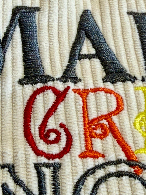 Embroidered Corduroy Tote Bag – Make Crafts Not War