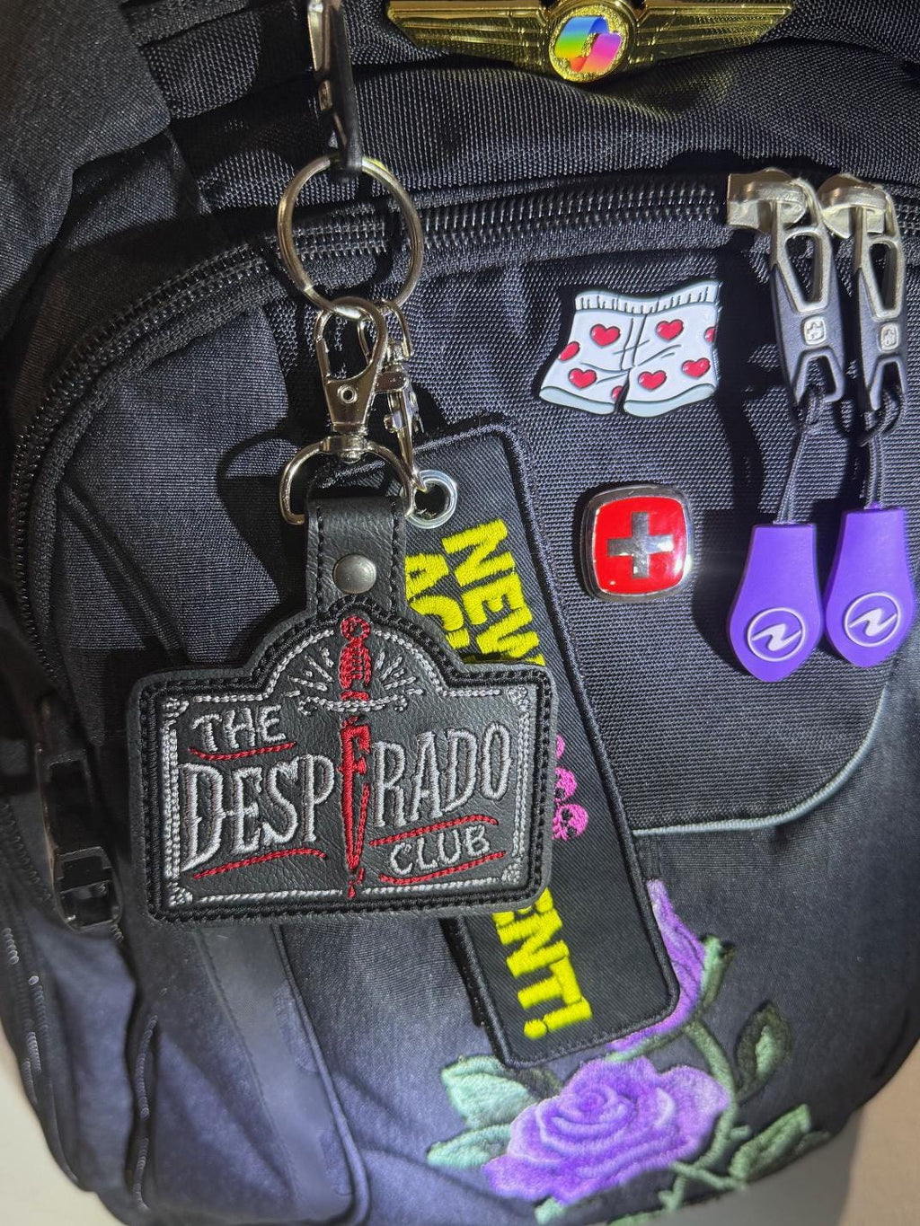 Embroidered Black Desperado Club Keychain, Dungeon Crawler Carl Bag Charm