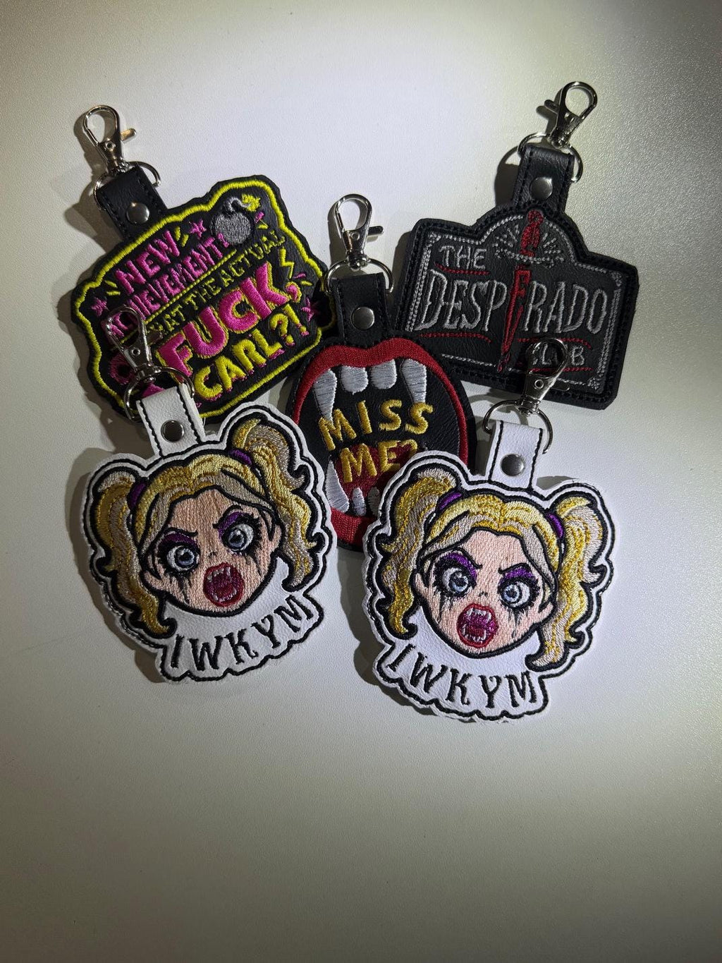 Embroidered Black Desperado Club Keychain, Dungeon Crawler Carl Bag Charm