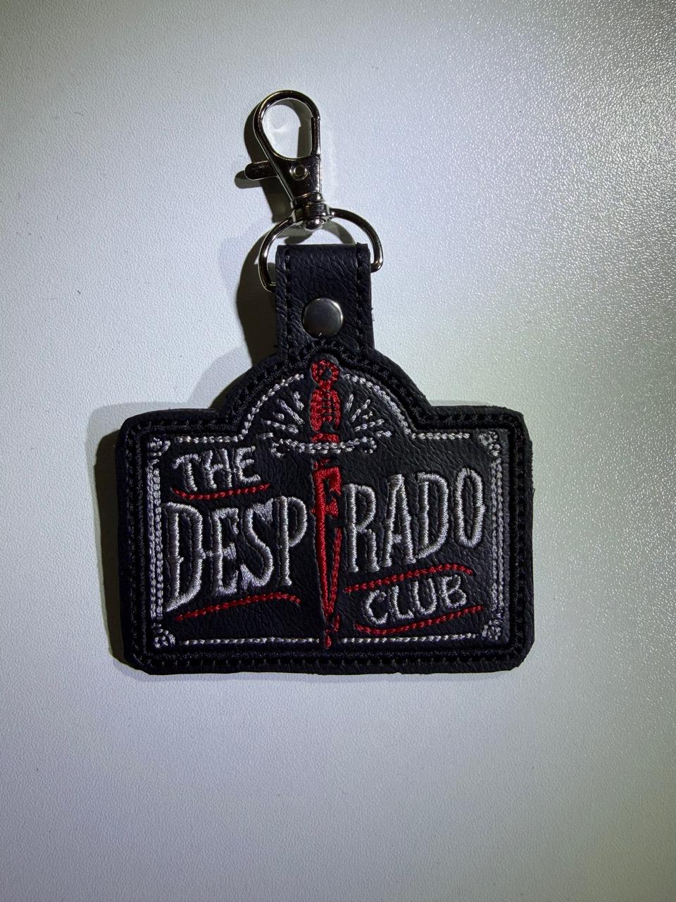 Embroidered Black Desperado Club Keychain, Dungeon Crawler Carl Bag Charm