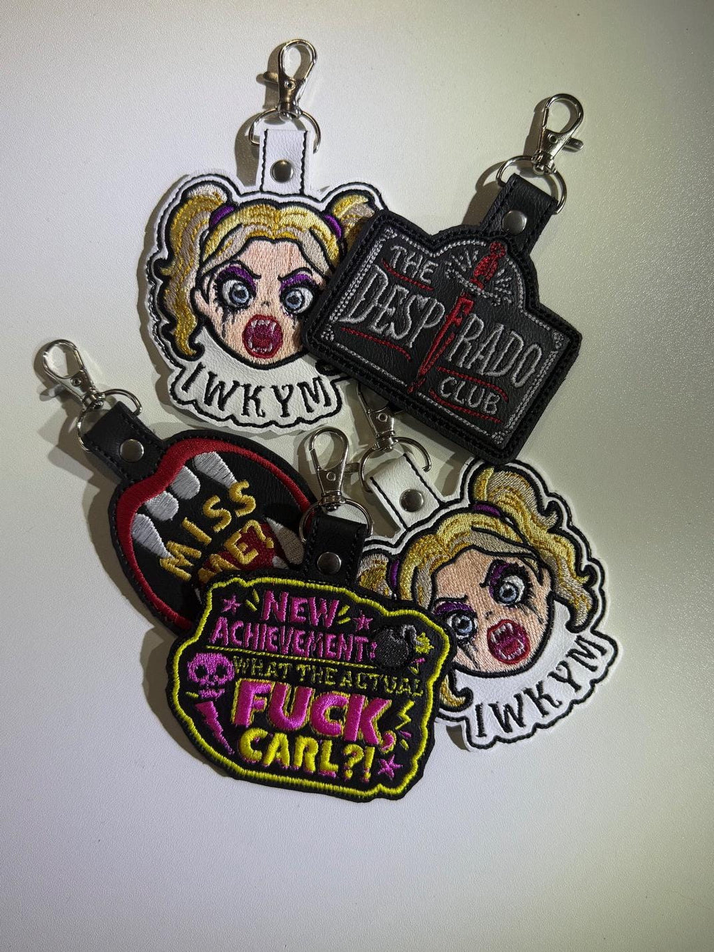 Embroidered Black Desperado Club Keychain, Dungeon Crawler Carl Bag Charm