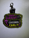 Embroidered Carl Keychain, Dungeon Crawler DCC LitRPG Bag Charm